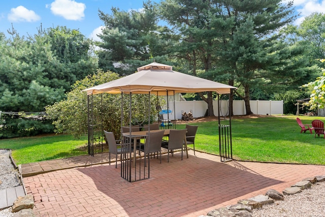 view of patio with a gazebo