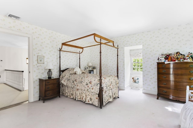 91 Open Gate Ln, Fairfield, CT 06890 - bedroom featuring wallpapered walls and carpet floors