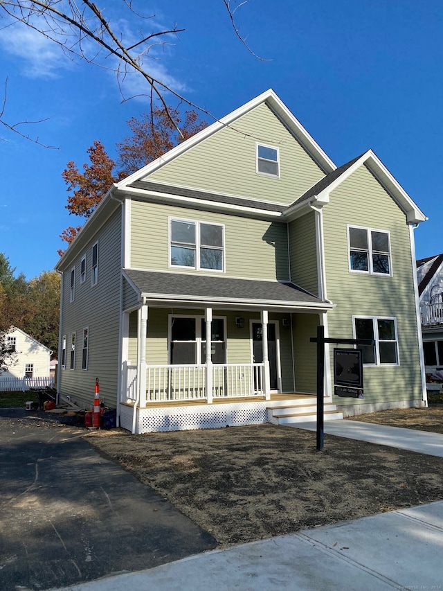 view of front property with covered porch