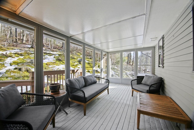 sunroom / solarium with visible vents