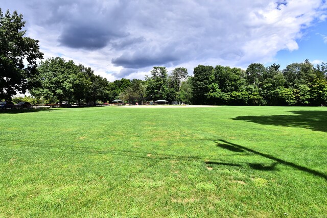 view of home's community with a yard