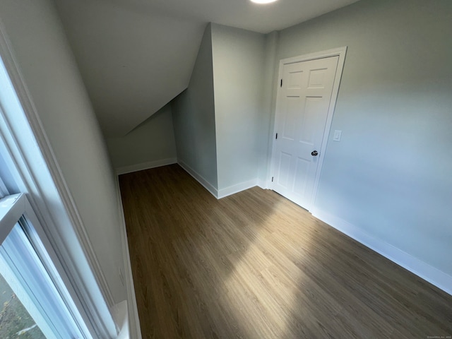 additional living space with dark hardwood / wood-style floors