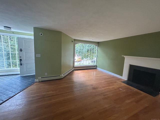 unfurnished living room featuring hardwood / wood-style floors