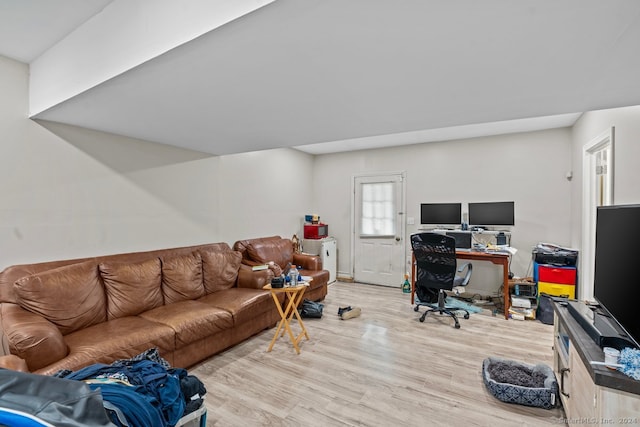 office featuring light hardwood / wood-style flooring