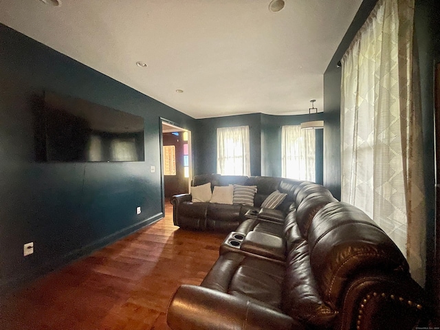 living room featuring hardwood / wood-style flooring