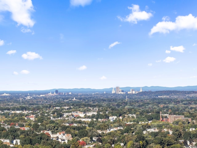 aerial view featuring a mountain view