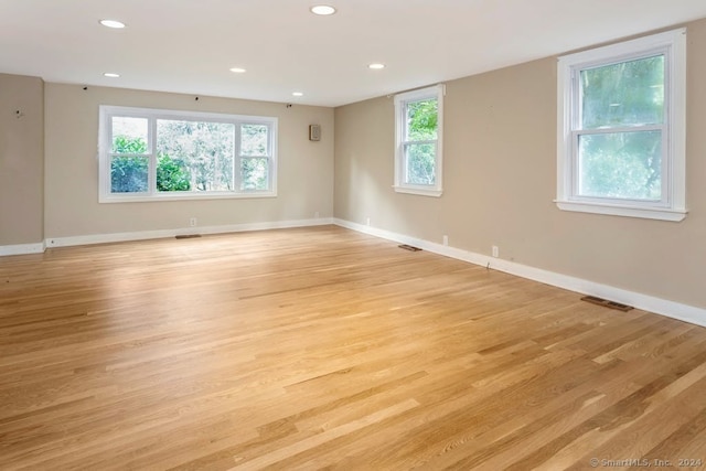 empty room featuring light wood-type flooring