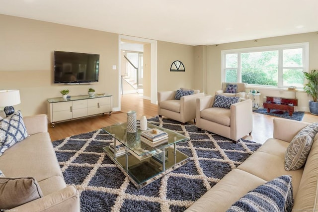 living room featuring hardwood / wood-style floors