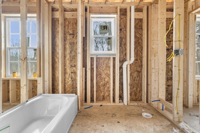 bathroom featuring a bathing tub and a wealth of natural light