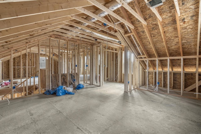 miscellaneous room with vaulted ceiling