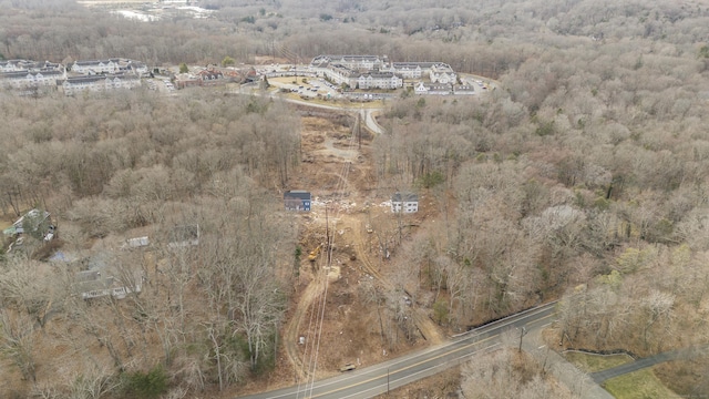 aerial view with a forest view