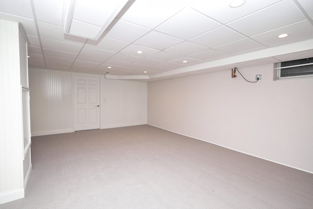 372 Maple Ave, Old Saybrook, CT 06475 - finished below grade area with carpet flooring and recessed lighting