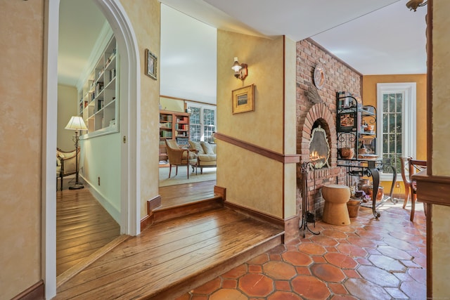 hallway featuring hardwood / wood-style flooring