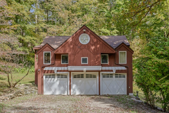 view of garage