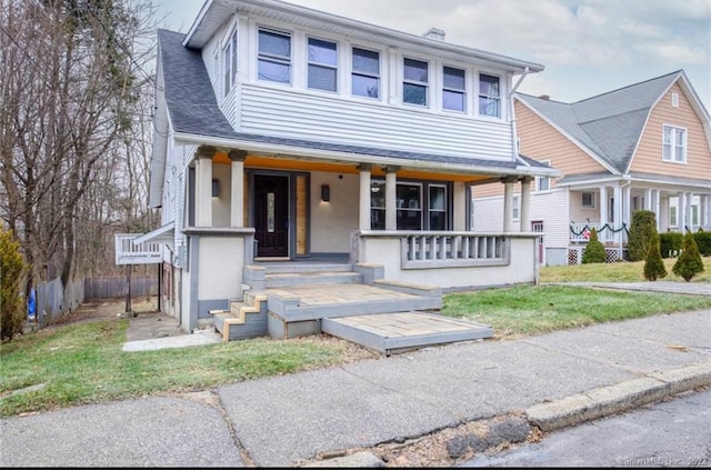 view of front of property featuring a porch