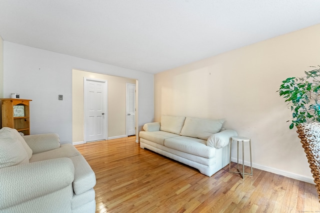 living room featuring light wood-type flooring