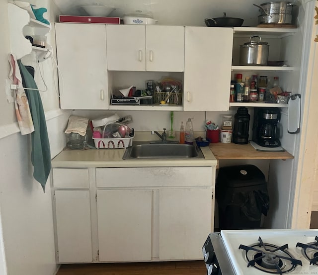 kitchen featuring white cabinets and sink