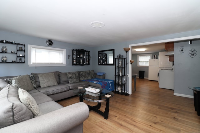 living room featuring hardwood / wood-style flooring