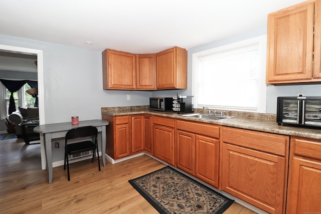 kitchen featuring light hardwood / wood-style flooring and sink