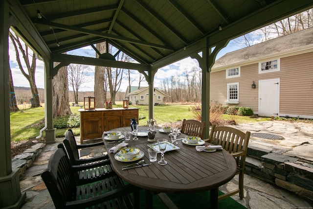 view of patio / terrace with a gazebo