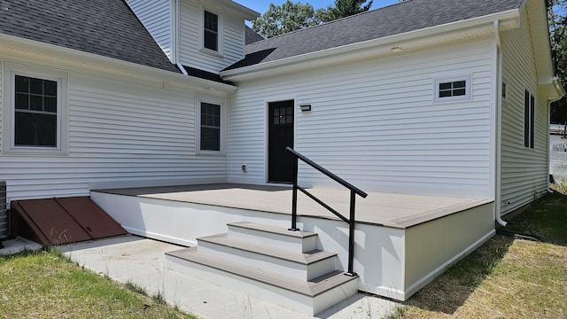 107 N Hollow Rd, Hartland, CT 06027 - doorway to property with roof with shingles and cooling unit