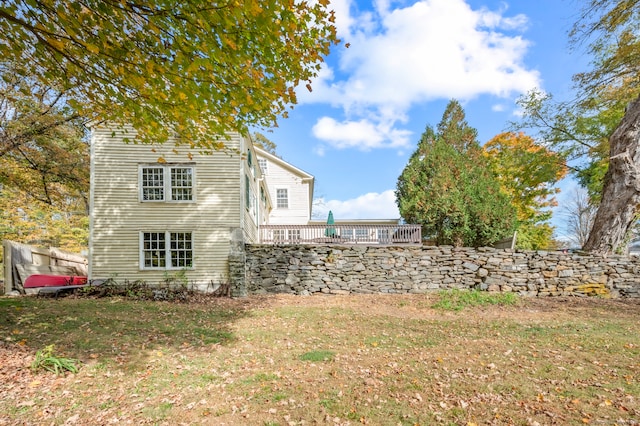 view of yard featuring a deck