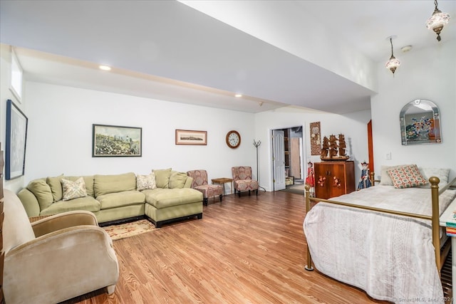 bedroom featuring wood-type flooring