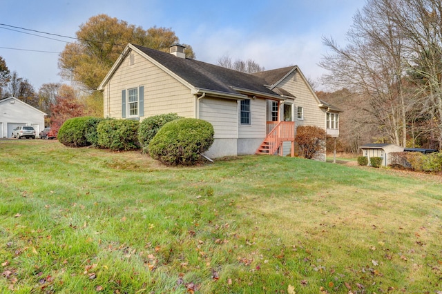 view of property exterior with a yard