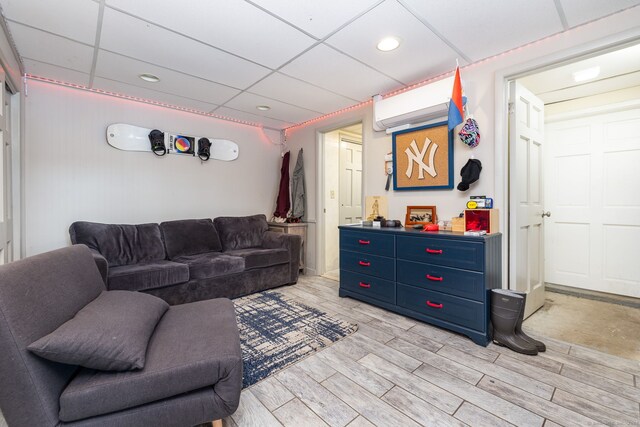 538 Wheelers Pt, Winchester, CT 06098 - living area with light wood-style floors, a paneled ceiling, and recessed lighting