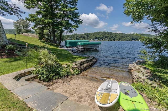 538 Wheelers Pt, Winchester, CT 06098 - water view featuring a boat dock and a forest