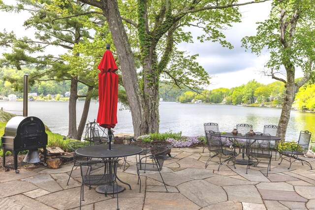 538 Wheelers Pt, Winchester, CT 06098 - view of patio featuring grilling area and a water view