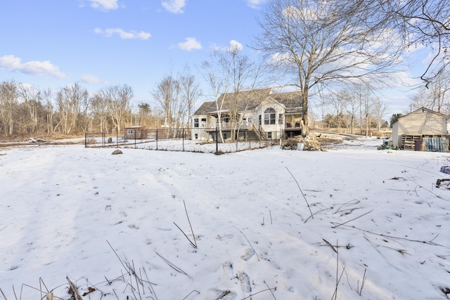 exterior space featuring a wooden deck