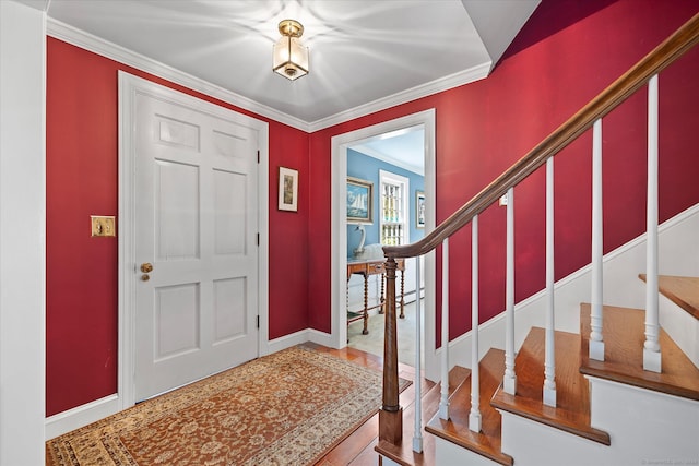 entryway with ornamental molding