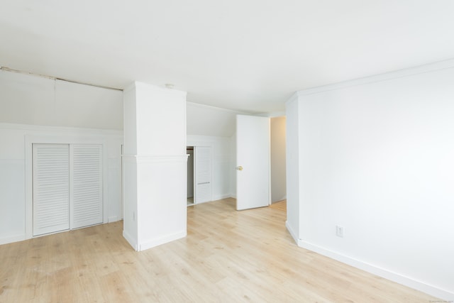 interior space with light hardwood / wood-style flooring