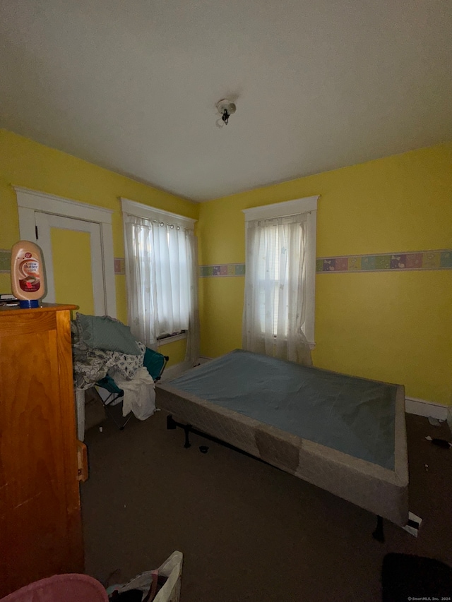 carpeted bedroom with pool table