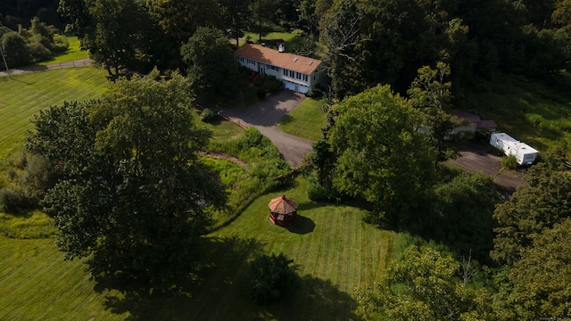 bird's eye view featuring a rural view