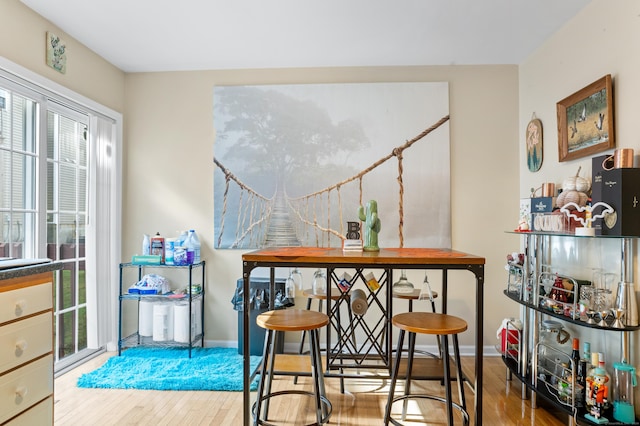 dining room with wood-type flooring