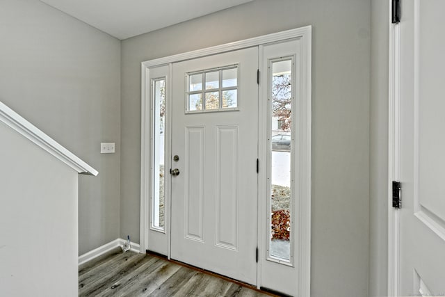 foyer featuring light hardwood / wood-style floors