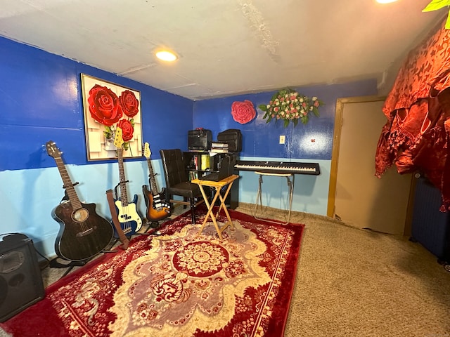 bedroom with carpet