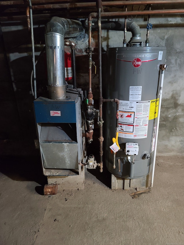 utilities featuring gas water heater