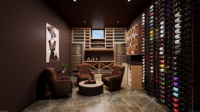 view of wine cellar