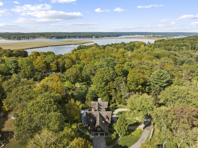 6 Tantummaheag Rd, Old Lyme, CT 06371 - aerial view of property's location featuring a heavily wooded area and a nearby body of water