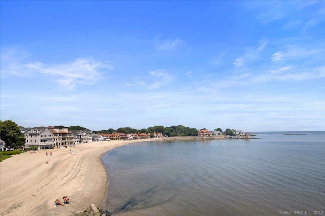 property view of water featuring a view of the beach