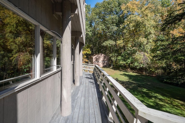 deck featuring a yard