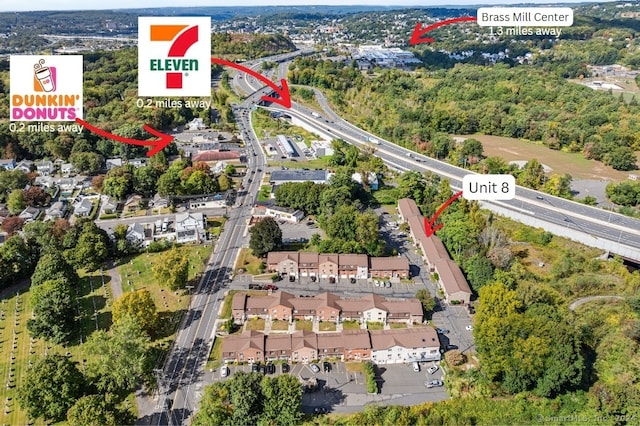 35 Mountain Village Rd Unit 8, Waterbury, CT 06706 - aerial view of property's location featuring a major roadway