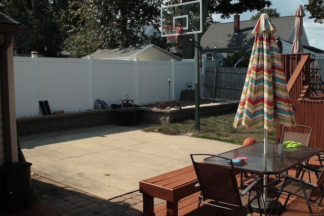 view of patio featuring a playground