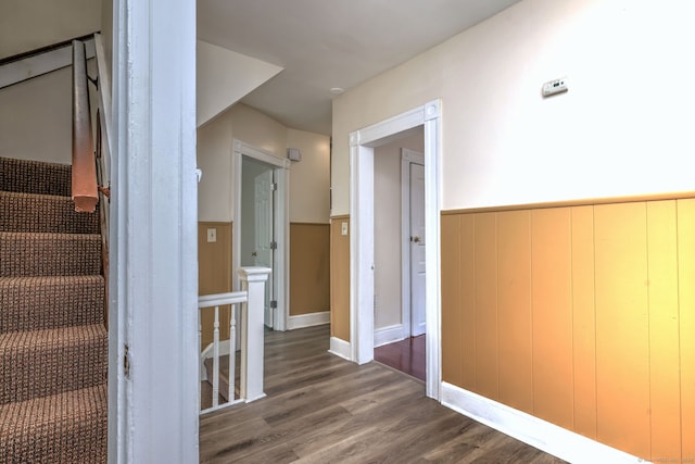 hall featuring dark hardwood / wood-style flooring