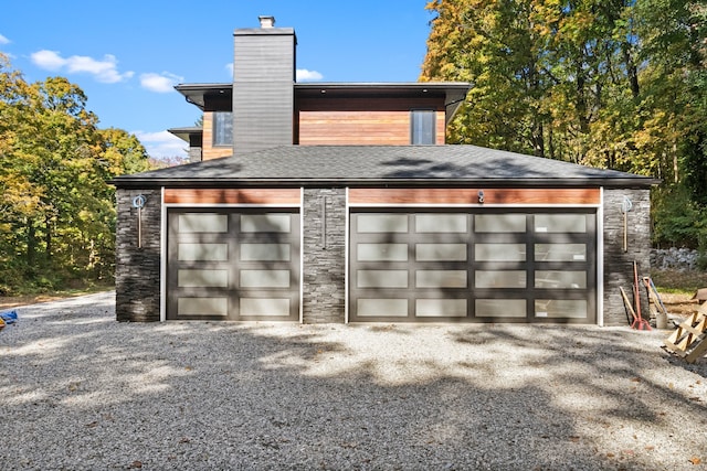 view of garage