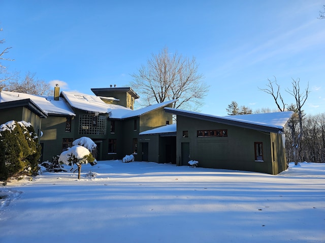 exterior space featuring a garage