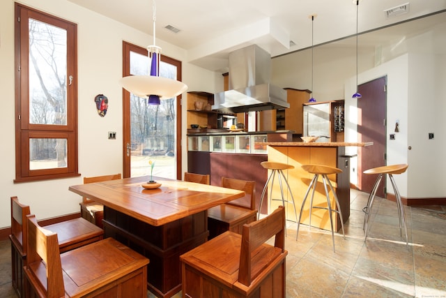 dining space featuring a healthy amount of sunlight